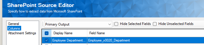 SharePoint Columns for taxonomy field Employee Department